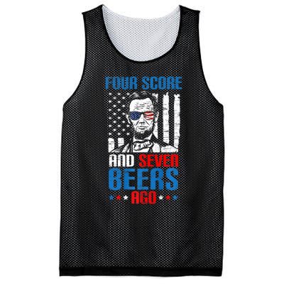 4 Score And 7 Beers Ago Made For A Patriotic 4th Of July Mesh Reversible Basketball Jersey Tank