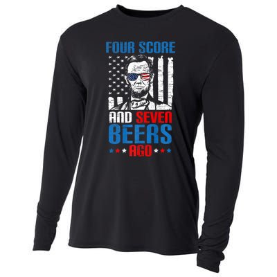 4 Score And 7 Beers Ago Made For A Patriotic 4th Of July Cooling Performance Long Sleeve Crew