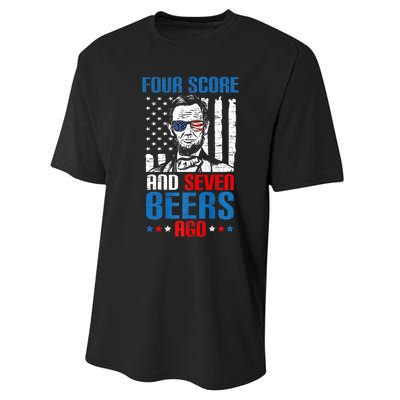 4 Score And 7 Beers Ago Made For A Patriotic 4th Of July Performance Sprint T-Shirt