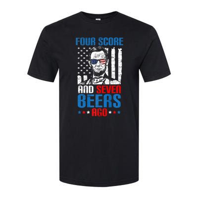 4 Score And 7 Beers Ago Made For A Patriotic 4th Of July Softstyle CVC T-Shirt