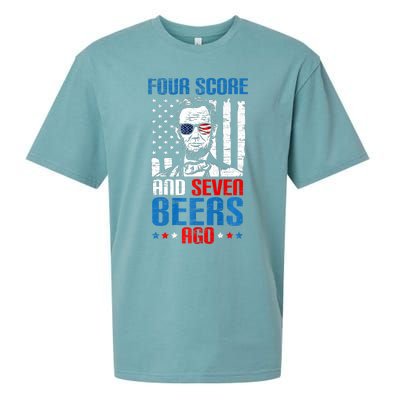 4 Score And 7 Beers Ago Made For A Patriotic 4th Of July Sueded Cloud Jersey T-Shirt