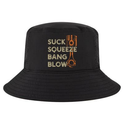 4 Stroke Cycle Suck Squeeze Bang Blow Piston Mechanic Cool Comfort Performance Bucket Hat