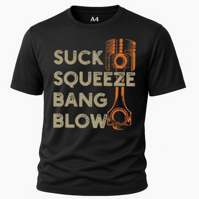 4 Stroke Cycle Suck Squeeze Bang Blow Piston Mechanic Cooling Performance Crew T-Shirt