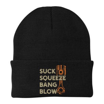 4 Stroke Cycle Suck Squeeze Bang Blow Piston Mechanic Knit Cap Winter Beanie