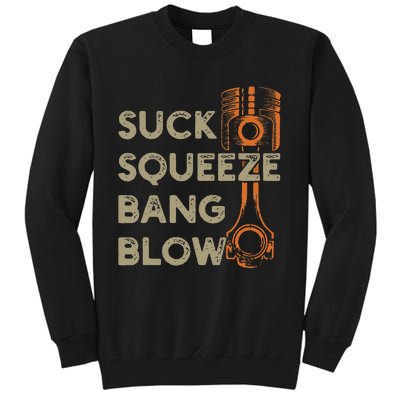 4 Stroke Cycle Suck Squeeze Bang Blow Piston Mechanic Tall Sweatshirt