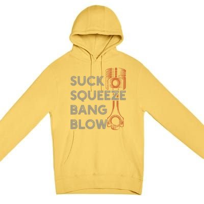 4 Stroke Cycle Suck Squeeze Bang Blow Piston Mechanic Gift Premium Pullover Hoodie