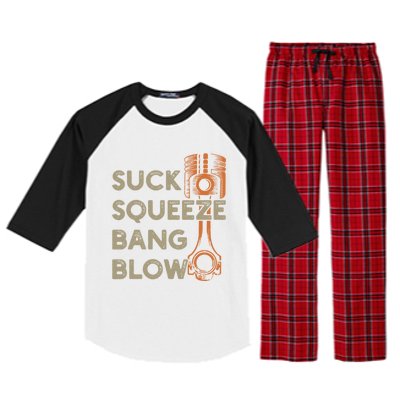 4 Stroke Cycle Suck Squeeze Bang Blow Piston Mechanic Gift Raglan Sleeve Pajama Set