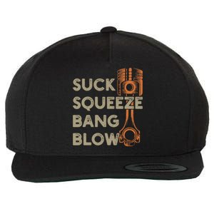 4 Stroke Cycle Suck Squeeze Bang Blow Piston Mechanic Gift Wool Snapback Cap