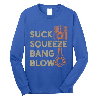 4 Stroke Cycle Suck Squeeze Bang Blow Piston Mechanic Gift Long Sleeve Shirt