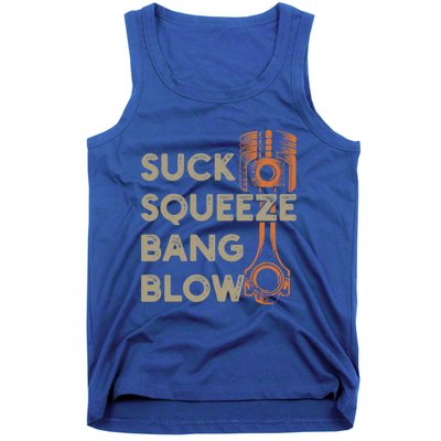 4 Stroke Cycle Suck Squeeze Bang Blow Piston Mechanic Gift Tank Top