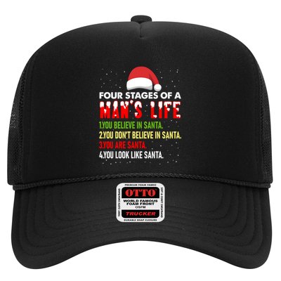 4 Stages Of Life Funny Santa Christmas Daddy Christmas Gift Trucker Hat