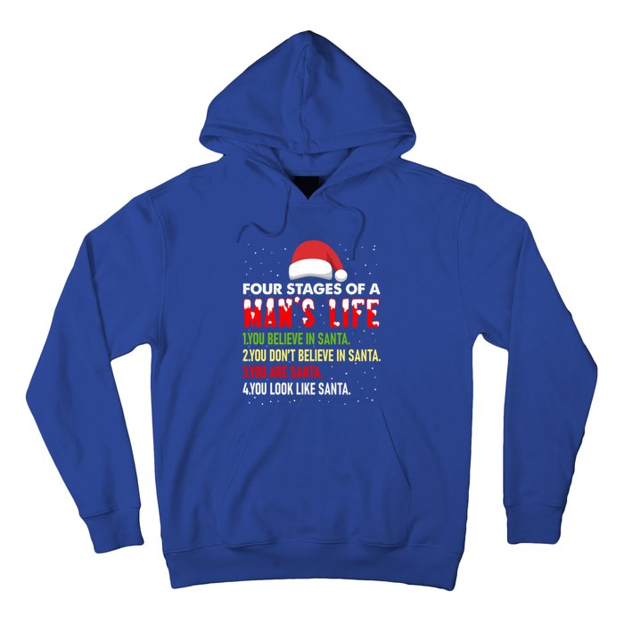 4 Stages Of Life Funny Santa Christmas Daddy Christmas Gift Hoodie