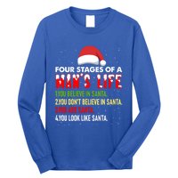 4 Stages Of Life Funny Santa Christmas Daddy Christmas Gift Long Sleeve Shirt