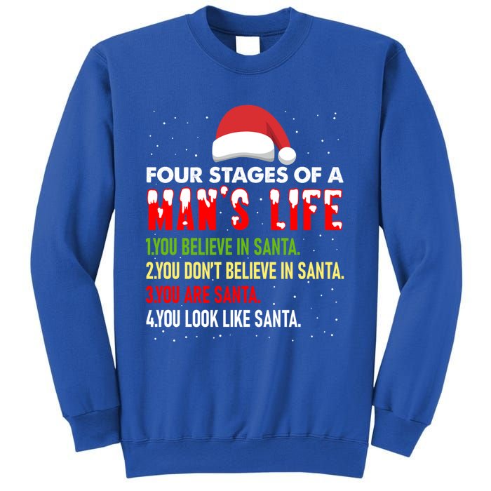 4 Stages Of Life Funny Santa Christmas Daddy Christmas Gift Sweatshirt