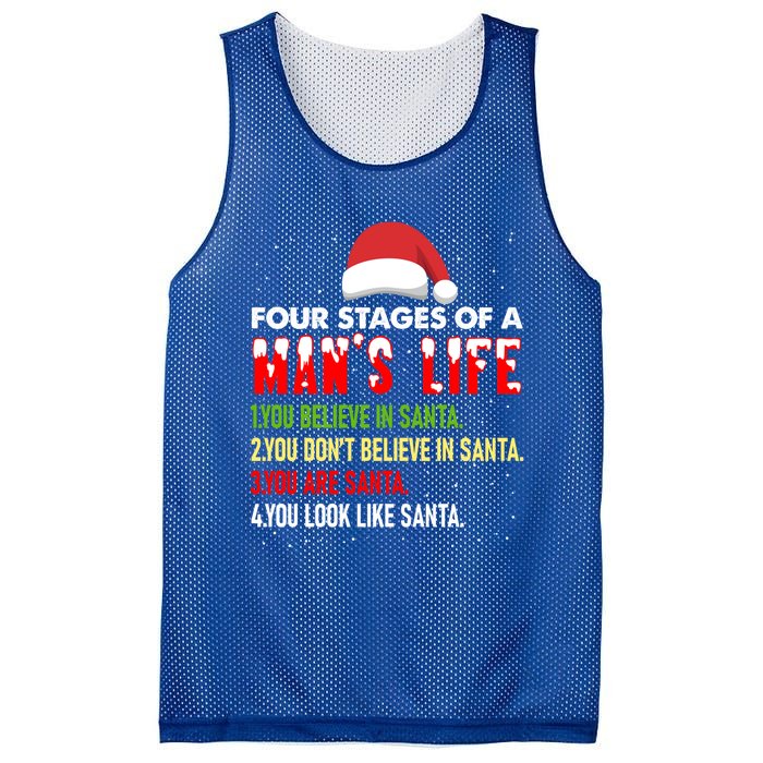 4 Stages Of Life Funny Santa Christmas Daddy Christmas Gift Mesh Reversible Basketball Jersey Tank