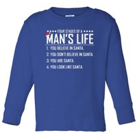 4 Stages Of A S Lifefunny Santachristmas Funny Gift Funny Gift Toddler Long Sleeve Shirt