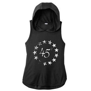 45 Squared Trump Betsy Ross Flag 2020 Second Term Ladies PosiCharge Tri-Blend Wicking Draft Hoodie Tank