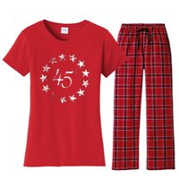 45 Squared Trump Betsy Ross Flag 2020 Second Term Women's Flannel Pajama Set