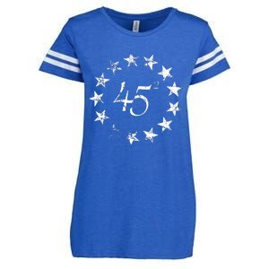 45 Squared Trump Betsy Ross Flag 2020 Second Term Enza Ladies Jersey Football T-Shirt