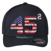 45 Squared Trump 2024 Second Term USA Vintage Pro American Flexfit Unipanel Trucker Cap