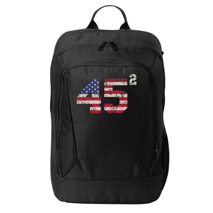 45 Squared Trump 2024 Second Term USA Vintage Pro American City Backpack