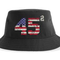 45 Squared Trump 2024 Second Term USA Vintage Pro American Sustainable Bucket Hat