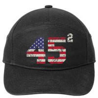 45 Squared Trump 2024 Second Term USA Vintage Pro American 7-Panel Snapback Hat