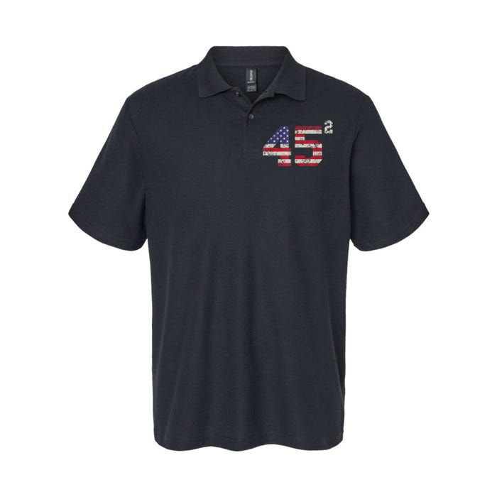 45 Squared Trump 2024 Second Term USA Vintage Pro American Softstyle Adult Sport Polo