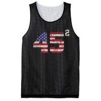 45 Squared Trump 2024 Second Term USA Vintage Pro American Mesh Reversible Basketball Jersey Tank