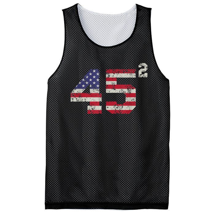 45 Squared Trump 2024 Second Term USA Vintage Pro American Mesh Reversible Basketball Jersey Tank