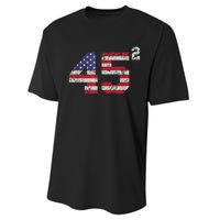 45 Squared Trump 2024 Second Term USA Vintage Pro American Performance Sprint T-Shirt