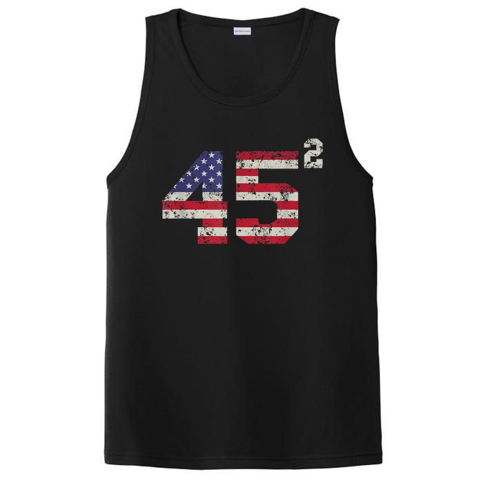 45 Squared Trump 2024 Second Term USA Vintage Pro American PosiCharge Competitor Tank