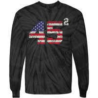 45 Squared Trump 2024 Second Term USA Vintage Pro American Tie-Dye Long Sleeve Shirt