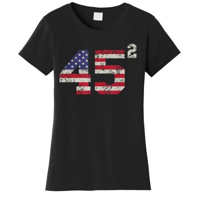 45 Squared Trump 2024 Second Term USA Vintage Pro American Women's T-Shirt