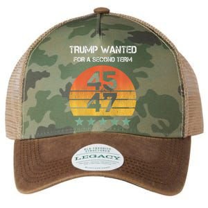 45 Squared Trump Wanted For Second Term 2024 Legacy Tie Dye Trucker Hat