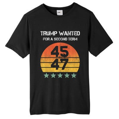 45 Squared Trump Wanted For Second Term 2024 Tall Fusion ChromaSoft Performance T-Shirt