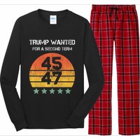 45 Squared Trump Wanted For Second Term 2024 Long Sleeve Pajama Set