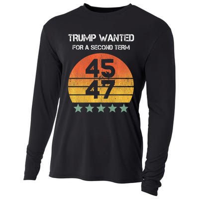 45 Squared Trump Wanted For Second Term 2024 Cooling Performance Long Sleeve Crew