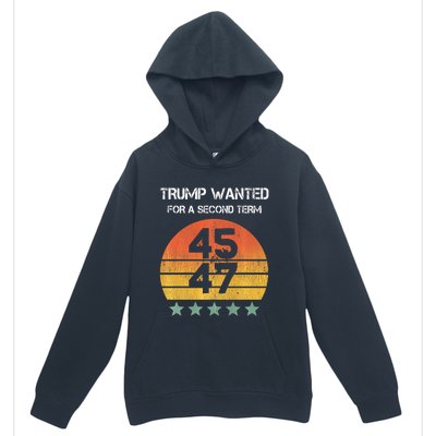 45 Squared Trump Wanted For Second Term 2024 Urban Pullover Hoodie