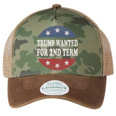 45 Squared Trump Wanted For Second Term 2024 Vintage Button Legacy Tie Dye Trucker Hat