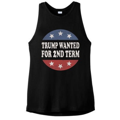 45 Squared Trump Wanted For Second Term 2024 Vintage Button Ladies PosiCharge Tri-Blend Wicking Tank