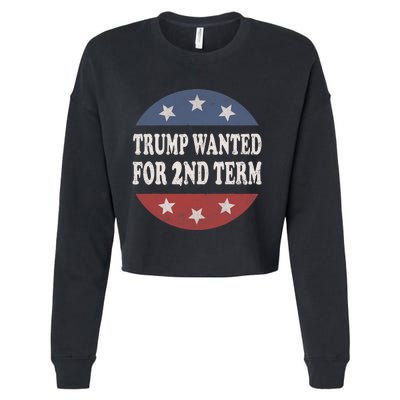 45 Squared Trump Wanted For Second Term 2024 Vintage Button Cropped Pullover Crew