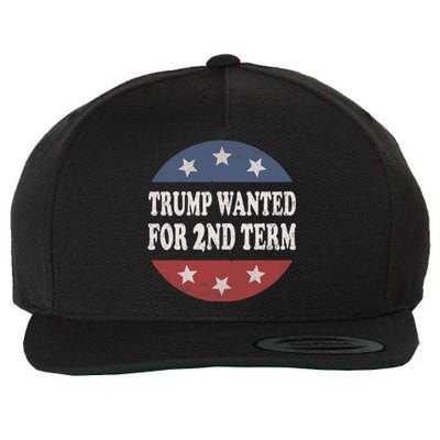 45 Squared Trump Wanted For Second Term 2024 Vintage Button Wool Snapback Cap