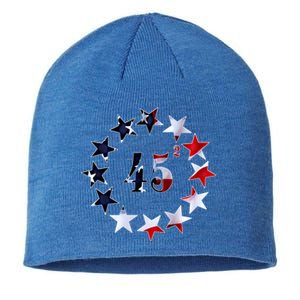 45 Squared Trump Betsy Ross Distressed Flag 2024 Second Term Gift Sustainable Beanie