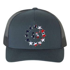 45 Squared Trump Betsy Ross Distressed Flag 2024 Second Term Gift Yupoong Adult 5-Panel Trucker Hat