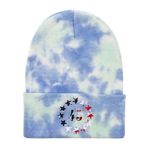 45 Squared Trump Betsy Ross Distressed Flag 2024 Second Term Gift Tie Dye 12in Knit Beanie