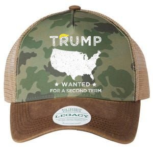 45 SQUARED TRUMP WANTED FOR SECOND TERM 2024 Legacy Tie Dye Trucker Hat