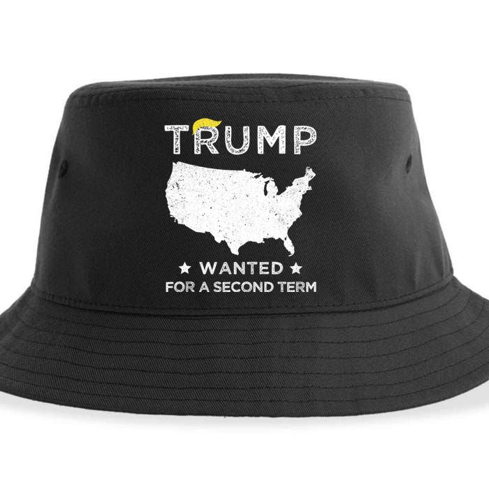 45 SQUARED TRUMP WANTED FOR SECOND TERM 2024 Sustainable Bucket Hat