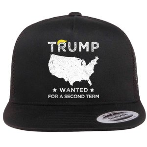 45 SQUARED TRUMP WANTED FOR SECOND TERM 2024 Flat Bill Trucker Hat