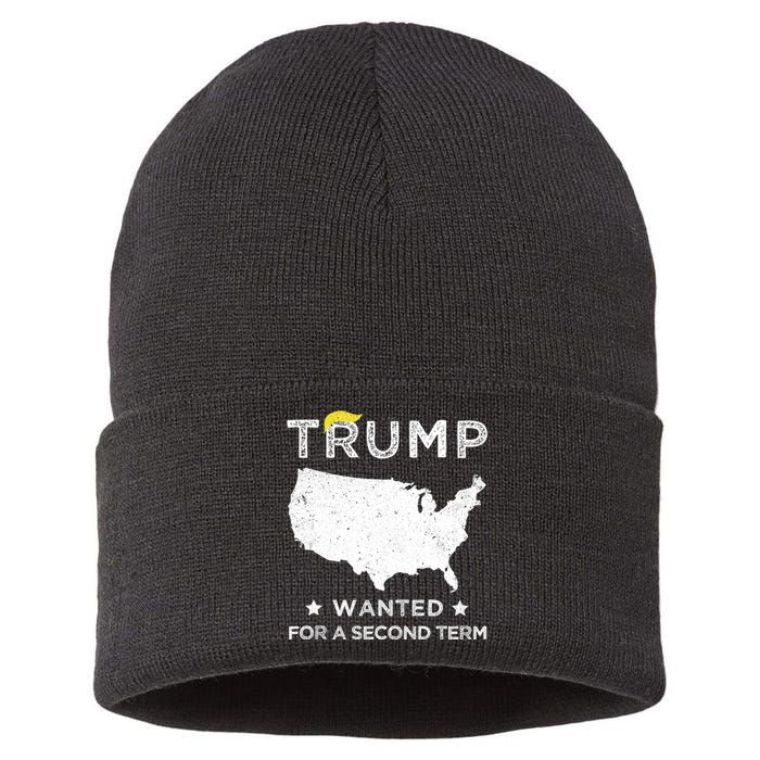 45 SQUARED TRUMP WANTED FOR SECOND TERM 2024 Sustainable Knit Beanie